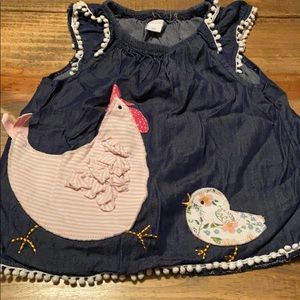 Mud pie 3t chicken and chick toddler girl blouse